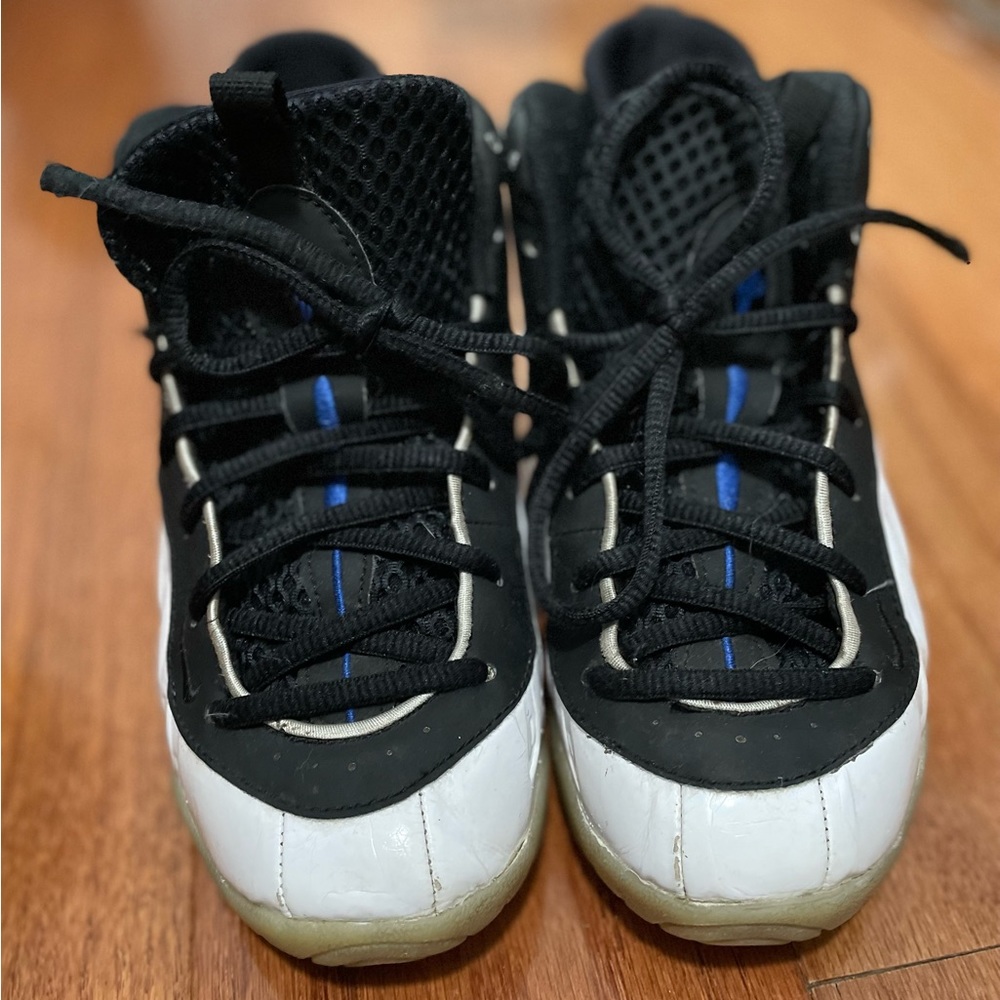 Nike Little Posite One PS Orlando Home White Black Hyper Blue Youth Size 3🖤🤍💙